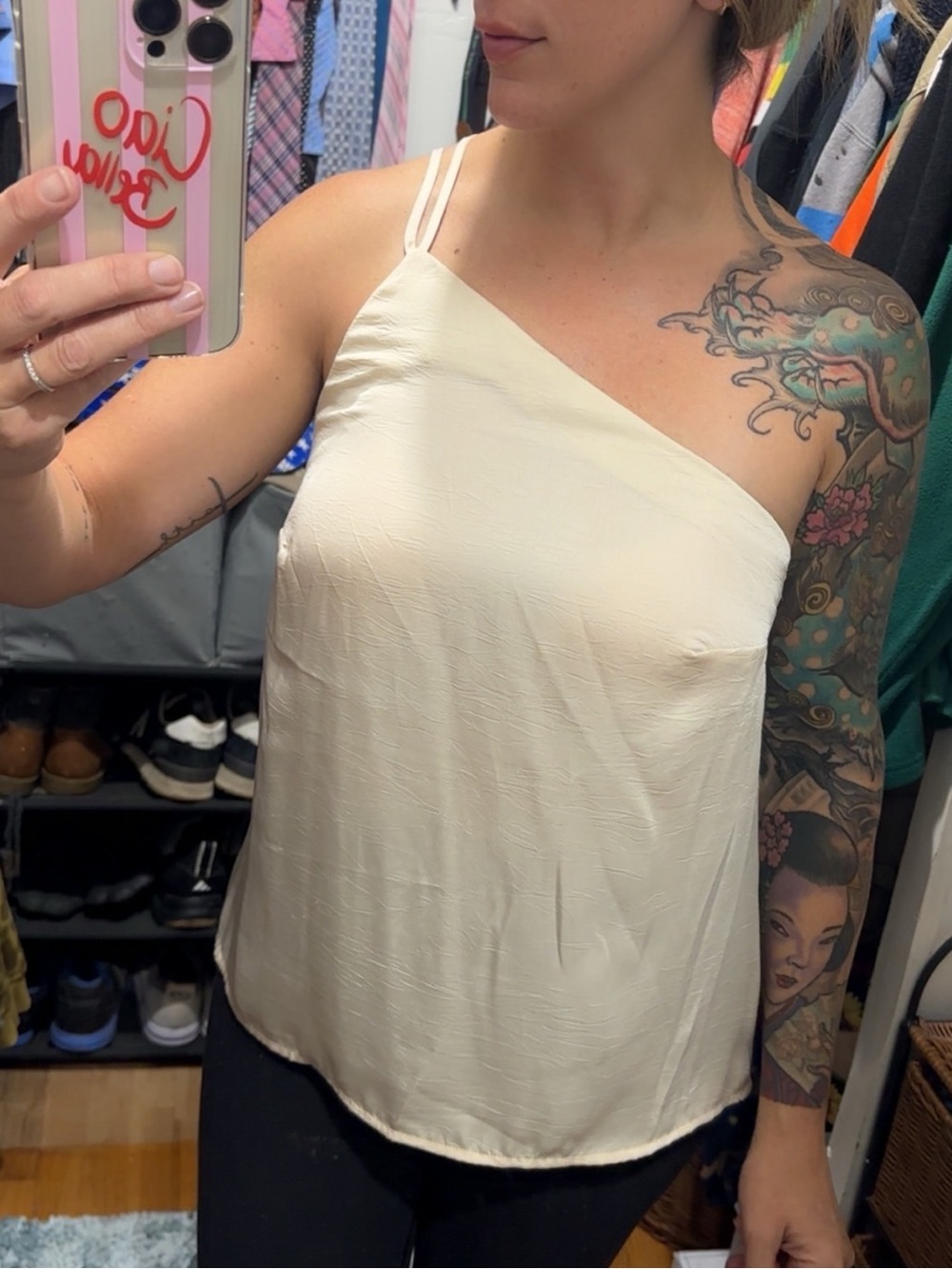 Ivory One-Shoulder Camisole